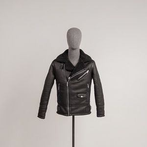 Zara faux leather fur collar biker jacket